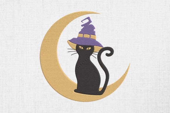 Black Cat with Witch Hat and Moon Review